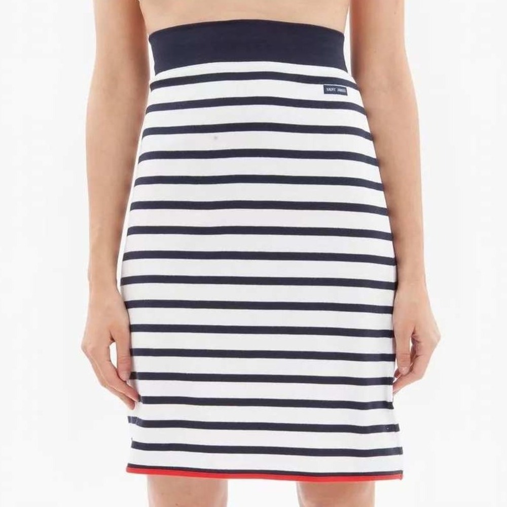 $99 NWOT XS St James Atelier & Other Stories striped blue white red cotton skirt